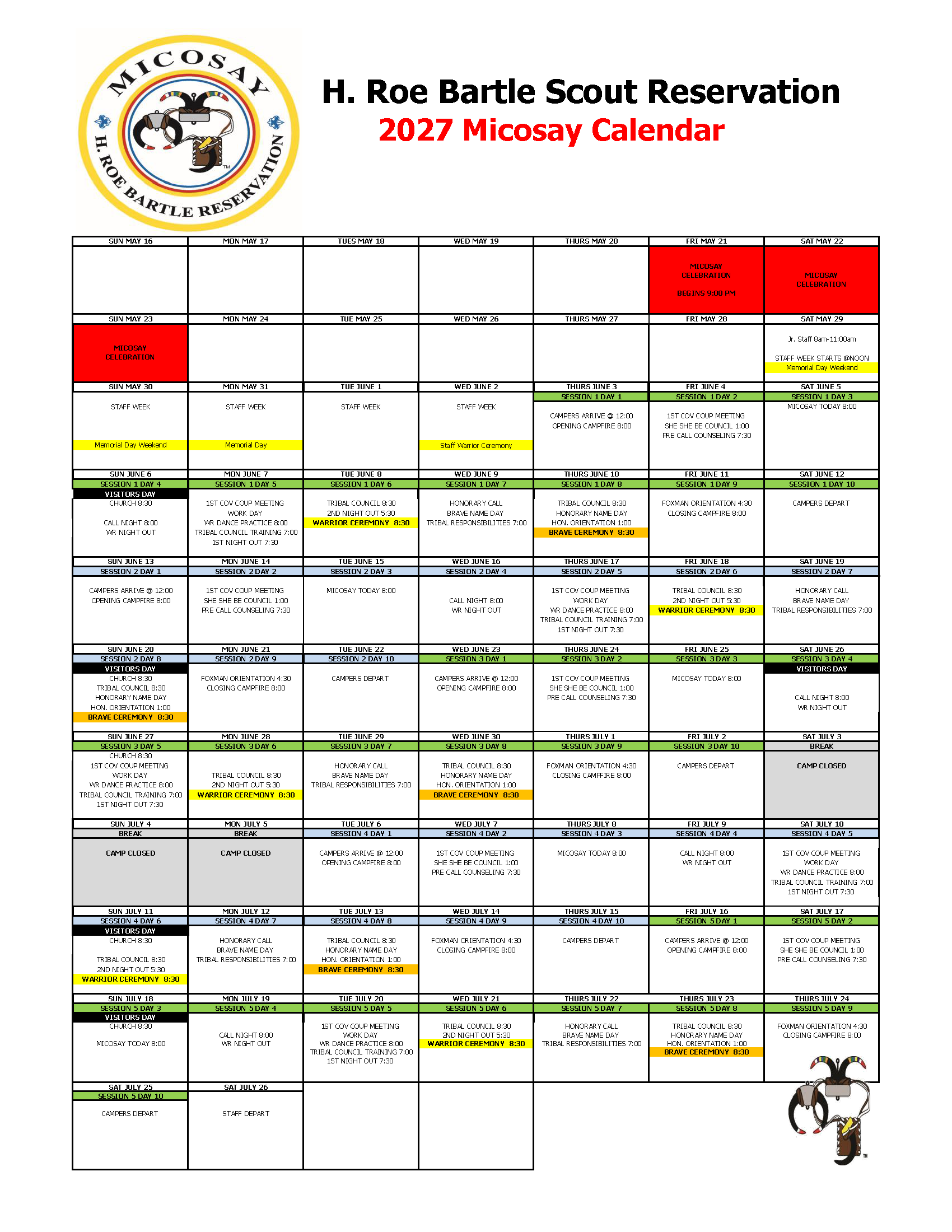MOS Calendar